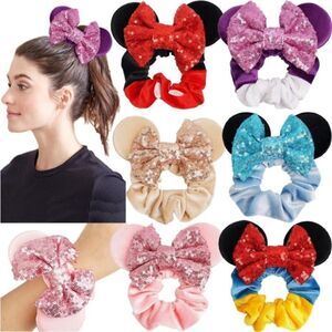 Princess 6Pack Scrunchy Hair Bow Ties